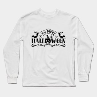 halloween design my first halloween text art Long Sleeve T-Shirt